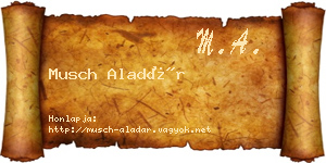 Musch Aladár névjegykártya